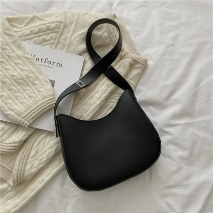 New Trendy and Fashionable Shoulder Underarm Bag PU Leather Solid Color Tote Handbag Luxury Brand Female Portable Shoulder Bag - RELUX.STORE