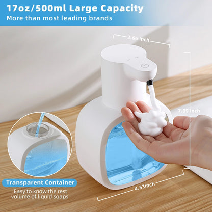 New Wall Mounted Automatic Soap Dispenser Foam Smart Hand Washing Machine 500ml Liquid Rechargeable Bathroom Induction Sensor - RELUX.STORE