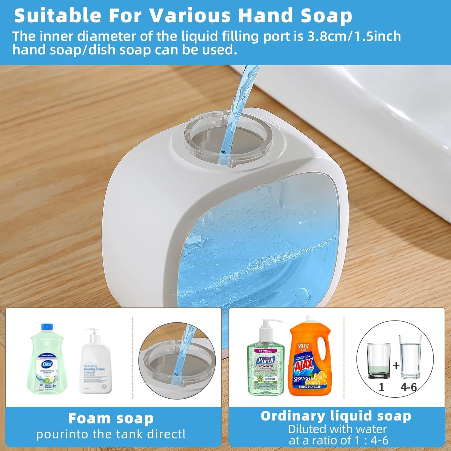 New Wall Mounted Automatic Soap Dispenser Foam Smart Hand Washing Machine 500ml Liquid Rechargeable Bathroom Induction Sensor - RELUX.STORE