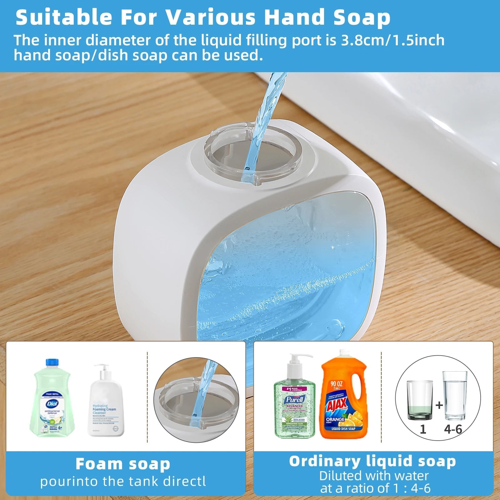 New Wall Mounted Automatic Soap Dispenser Foam Smart Hand Washing Machine 500ml Liquid Rechargeable Bathroom Induction Sensor - RELUX.STORE
