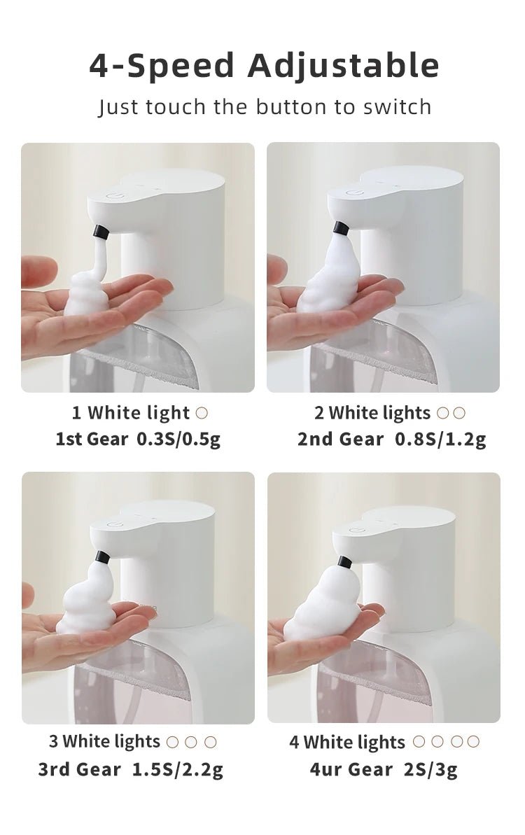 New Wall Mounted Automatic Soap Dispenser Foam Smart Hand Washing Machine 500ml Liquid Rechargeable Bathroom Induction Sensor - RELUX.STORE