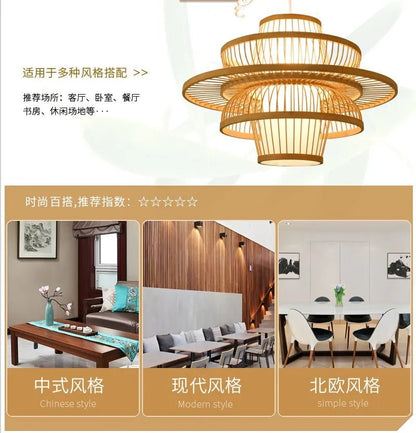 💡 "Nordic Bamboo Chandelier Pendant Light – Luxury Modern Hanging Lamp for Dining Room, Living Room, Bedroom & Indoor Home Décor" - RELUX.STORE