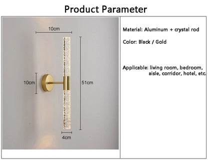 💡 "Nordic Bubbles Crystal Rod LED Wall Lamp – Modern Bedroom & Living Room Bedside Wall Light for Home Interior Decor" - RELUX.STORE