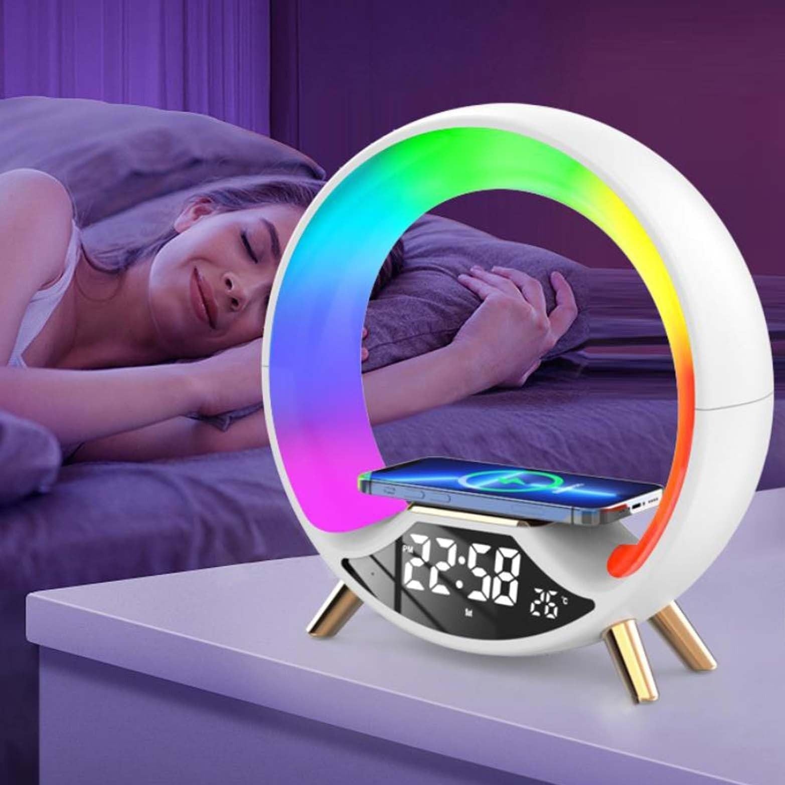 O Light Three In One Wireless Charging Multifunctional Bluetooth Speaker Night Light - RELUX.STORE