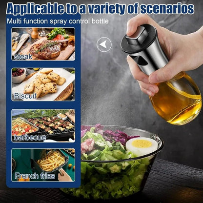 Oil Sprayer for Cooking, 200ML Olive Oil Sprayer Mister, stainless steel Oil Spray Bottle,Portable Oil Spritzer Kitchen Gadgets - RELUX.STORE