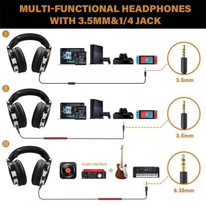 🎧 OneOdio Professional Studio DJ Headphones with Microphone – Wired Over - Ear Hi - Res Audio Headset for Music, Mixing, Monitoring & Phone Use - RELUX.STORE