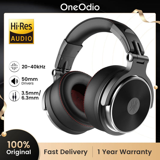 "Oneodio Studio Over - Ear Wired Headphones – Hi - Res Audio DJ Stereo Headset with Microphone, 3.5mm & 6.35mm Plug" - RELUX.STORE