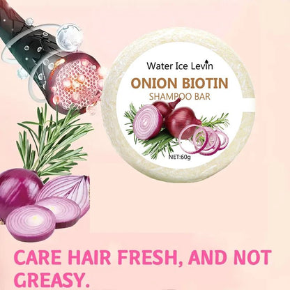 Onion and Biotin Shampoo Soap - 60g, Suitable for All Hair Types, Moisturizing and Smoothing, Rich in Rosemary Extract - RELUX.STORE