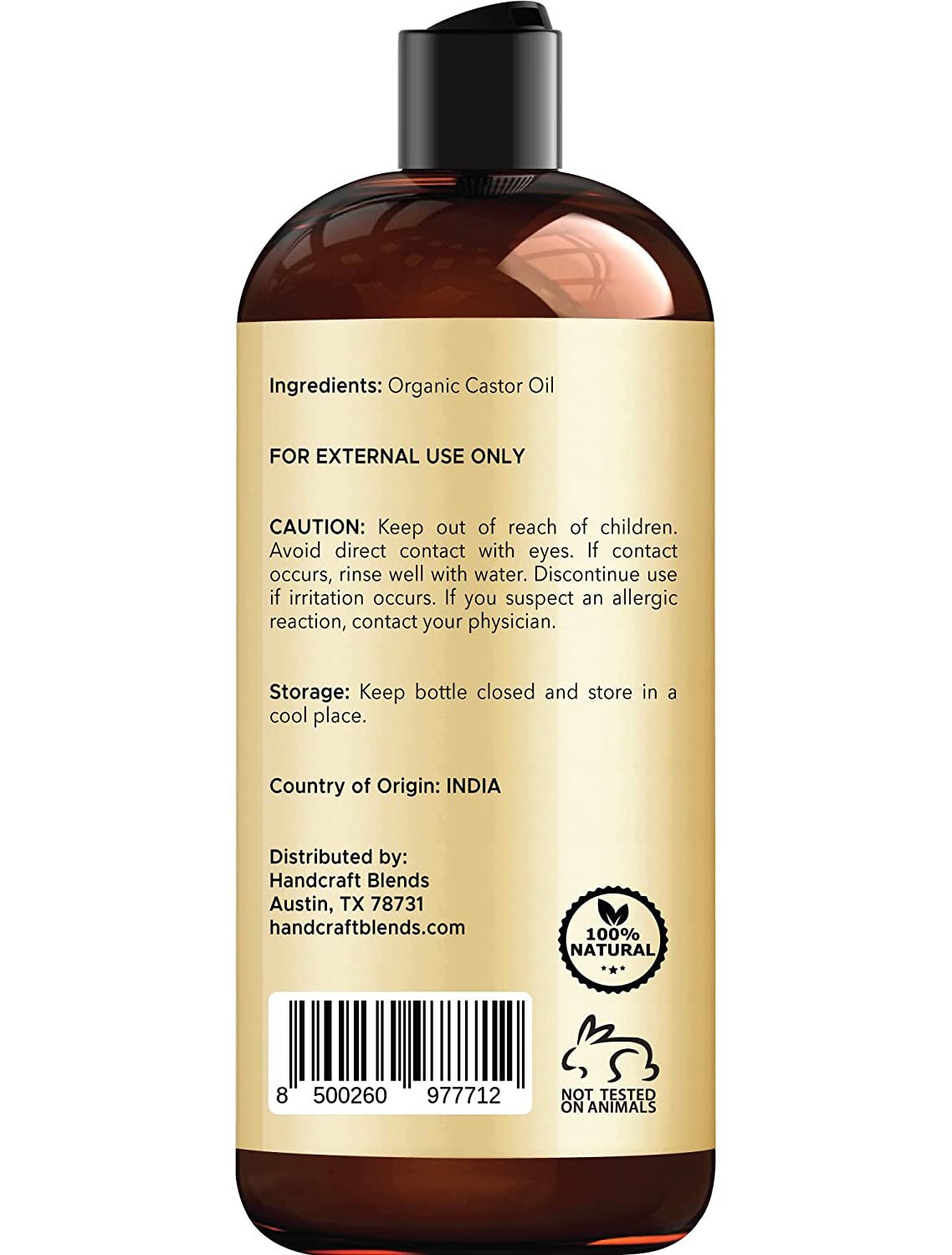 Organic Castor Oil – 16 Fl Oz – 100% Pure & Natural Premium Carrier Oil for Hair Growth, Eyelashes & Eyebrows – Hair & Body – Expeller - Pressed & Hexane - Free - RELUX.STORE