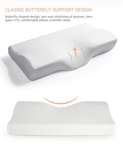 “Orthopedic Memory Foam Pillow for Neck Pain Relief – Butterfly Shaped Cervical Pillow with Slow Rebound Support | Ergonomic Bed Pillow for Deep Sleep & Spinal Alignment” - RELUX.STORE