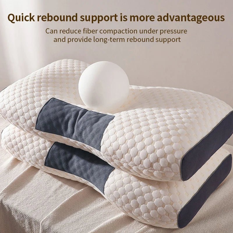 “Orthopedic Soybean Fiber Neck Pillow – Cervical Support & SPA Massage Design for Deep Sleep, Pain Relief & Neck Protection | Premium Sleep Pillow by Relux.Store” - RELUX.STORE