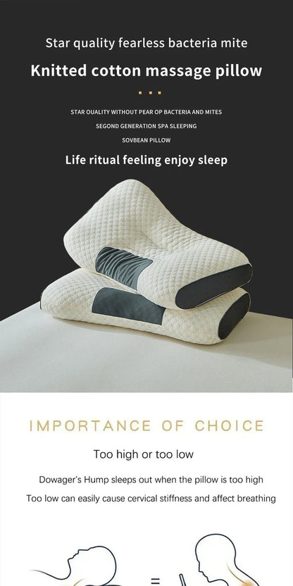 “Orthopedic Soybean Fiber Neck Pillow – Cervical Support & SPA Massage Design for Deep Sleep, Pain Relief & Neck Protection | Premium Sleep Pillow by Relux.Store” - RELUX.STORE