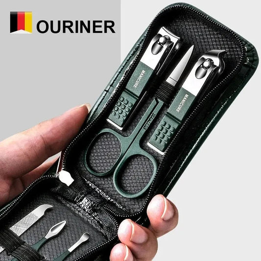"Ouriner 6 - 18Pcs Portable Manicure & Pedicure Set – Nail Clippers, Eyebrow Scissors & Personal Care Tools in Bright Black" - RELUX.STORE