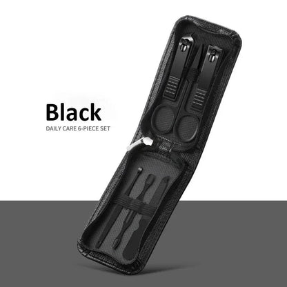 "Ouriner 6 - 18Pcs Portable Manicure & Pedicure Set – Nail Clippers, Eyebrow Scissors & Personal Care Tools in Bright Black" - RELUX.STORE