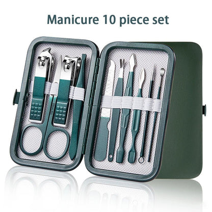 "Ouriner 6 - 18Pcs Portable Manicure & Pedicure Set – Nail Clippers, Eyebrow Scissors & Personal Care Tools in Bright Black" - RELUX.STORE