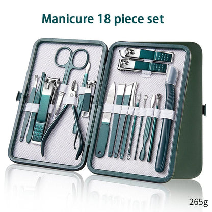 "Ouriner 6 - 18Pcs Portable Manicure & Pedicure Set – Nail Clippers, Eyebrow Scissors & Personal Care Tools in Bright Black" - RELUX.STORE