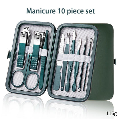"Ouriner 6 - 18Pcs Portable Manicure & Pedicure Set – Nail Clippers, Eyebrow Scissors & Personal Care Tools in Bright Black" - RELUX.STORE