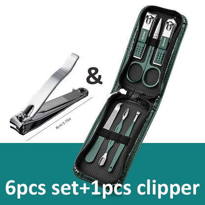 "Ouriner 6 - 18Pcs Portable Manicure & Pedicure Set – Nail Clippers, Eyebrow Scissors & Personal Care Tools in Bright Black" - RELUX.STORE