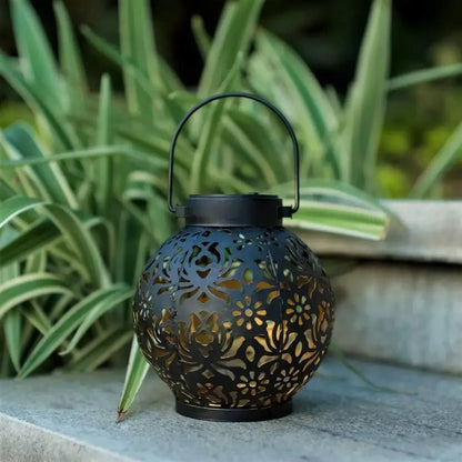 "Outdoor Garden Solar Light – Iron Art Hanging LED Lantern, Hollow Landscape Projection Light, Waterproof Garden & Patio Decoration" - RELUX.STORE