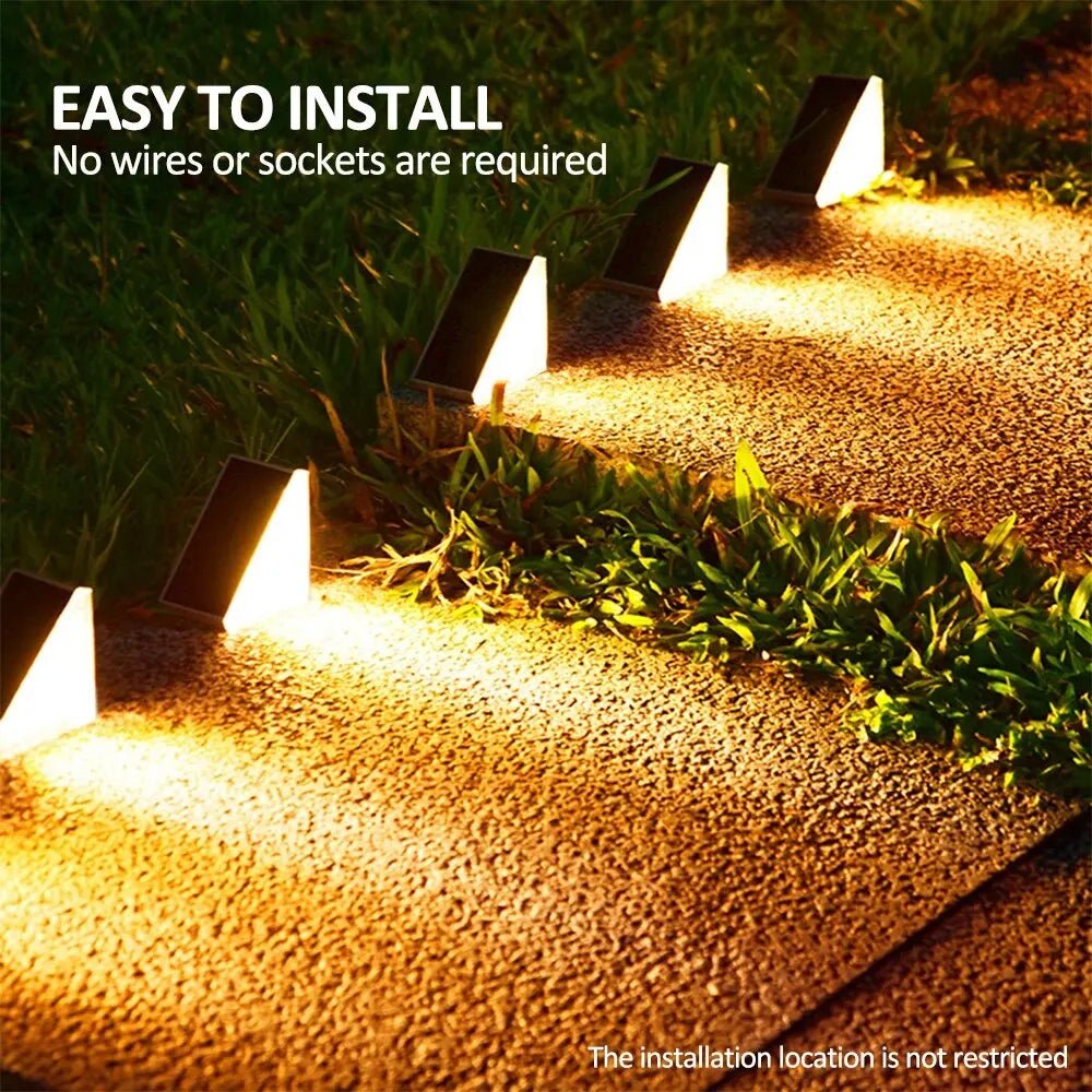"Outdoor Solar Step Lights – Warm White & RGB, IP67 Waterproof, Auto - On LED Lights for Patio, Yard, Driveway & Porch Decoration" - RELUX.STORE