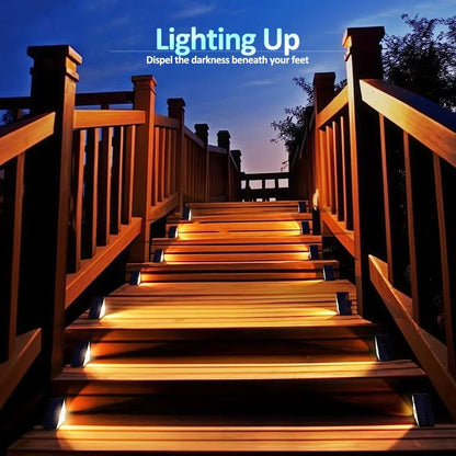 "Outdoor Solar Step Lights – Warm White & RGB, IP67 Waterproof, Auto - On LED Lights for Patio, Yard, Driveway & Porch Decoration" - RELUX.STORE