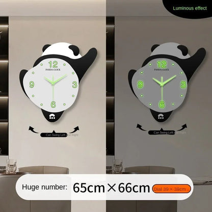 “Panda Glowing Swinging Wall Clock – Fun Kids Room Décor, Night Light Feature, Hot Sale” - RELUX.STORE