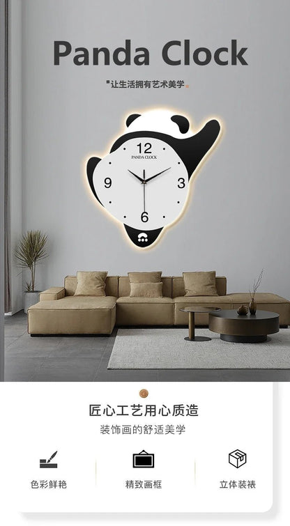 “Panda Glowing Swinging Wall Clock – Fun Kids Room Décor, Night Light Feature, Hot Sale” - RELUX.STORE