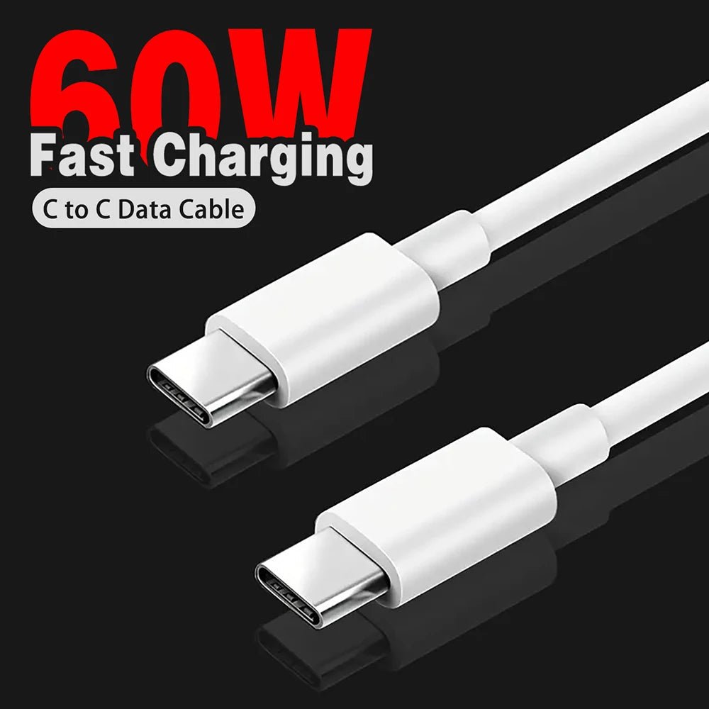 PD 60W USB - C to USB - C Fast Charging & Data Cable – 1M/2M/3M for iPhone 15/15 Pro, Huawei, Samsung, Xiaomi - RELUX.STORE