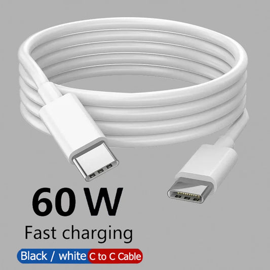 PD 60W USB - C to USB - C Fast Charging & Data Cable – 1M/2M/3M for iPhone 15/15 Pro, Huawei, Samsung, Xiaomi - RELUX.STORE