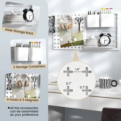Pegboard Combination Kit Combination Wall Organizer with Magnets and Hooks - RELUX.STORE