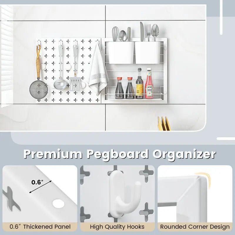 Pegboard Combination Kit Combination Wall Organizer with Magnets and Hooks - RELUX.STORE