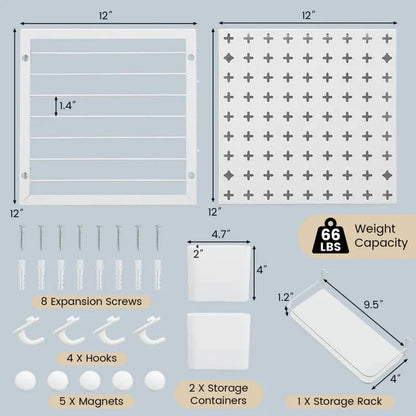 Pegboard Combination Kit Combination Wall Organizer with Magnets and Hooks - RELUX.STORE