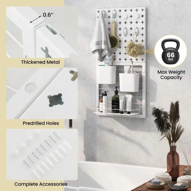 Pegboard Combination Kit Combination Wall Organizer with Magnets and Hooks - RELUX.STORE
