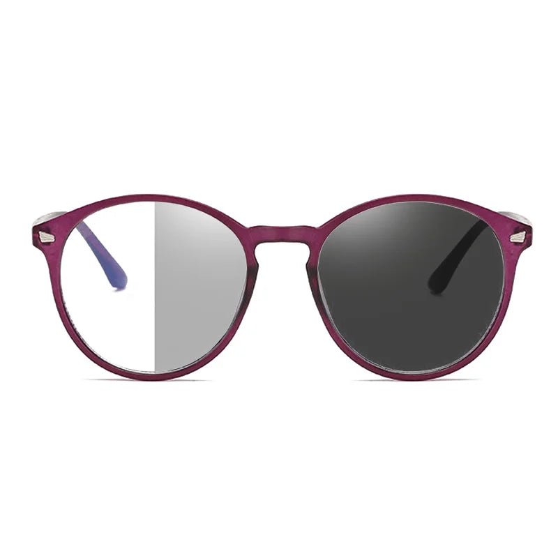"Photochromic Anti - Blue Light Computer Glasses – Round Vintage Frame for Men & Women, Gaming & Eyestrain Protection" - RELUX.STORE