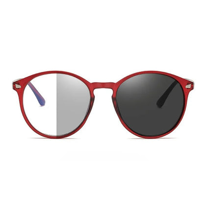"Photochromic Anti - Blue Light Computer Glasses – Round Vintage Frame for Men & Women, Gaming & Eyestrain Protection" - RELUX.STORE