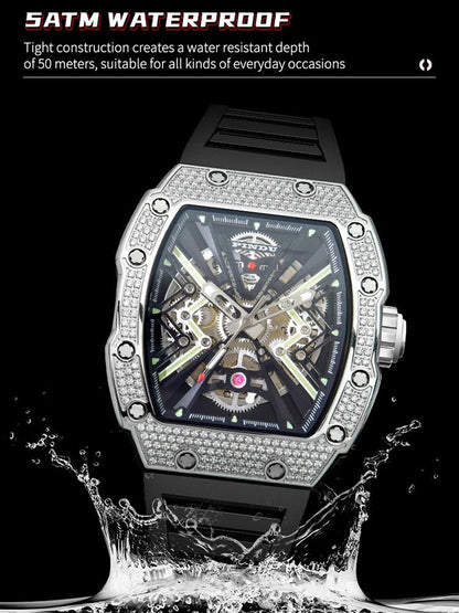 PINDU New Men Watch 50 Meter Waterproof Stainless Steel Case Luminous Sapphire mirror Dial Fashionable Men Mechanical Watch - RELUX.STORE