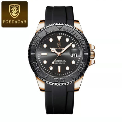 POEDAGAR Luxury Men Watch Business Quartz Man Clock Sports Waterproof Luminous Date Stainless Steel Men's Watches Male Reloj+box - RELUX.STORE