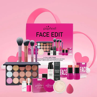 POPFEEL All In One Makeup Kit Eyeshadow Powder Lipgloss Lipoil,Valentine's Day Gift for Girls Women - RELUX.STORE