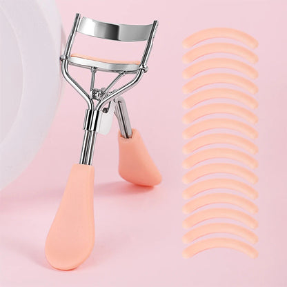 Portable Eyelash Curler with 15 Silicone Pads and Stainless Steel Eyelash Curler, Used for Eyelash Extension and Curling Tools - RELUX.STORE