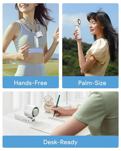 Portable Fan, 3 - In - 1 Mini Fans Speed 1 - 100, USB Rechargeable Handheld Personal Fan, 4000Mah Foldable Cooling Fan with LED Display, Ideal for Travel and Camping - RELUX.STORE