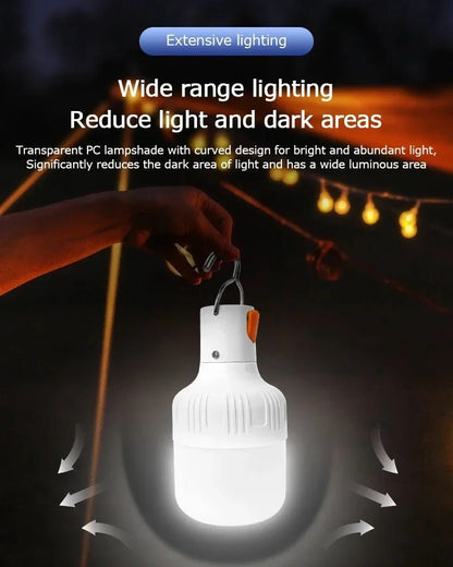 "Portable Rechargeable LED Camping Lantern – Dimmable Multifunctional Tent Light with Hook & USB Charging | Bright Outdoor Emergency Street Lamp for Hiking, Travel & Home Use" - RELUX.STORE