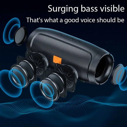 Portable Subwoofer Bluetooth Speakers Outdoor Stereo Surround Waterproof Loudspeaker Wireless Sound Box Support FM Radio TF Card - RELUX.STORE