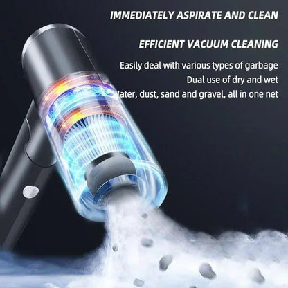 Portable Wireless Car Vacuum Cleaner Wireless Vacuum Cleaner Dual Use for Home and Car 120W High Power Powerful Vacuum Cleaner - RELUX.STORE