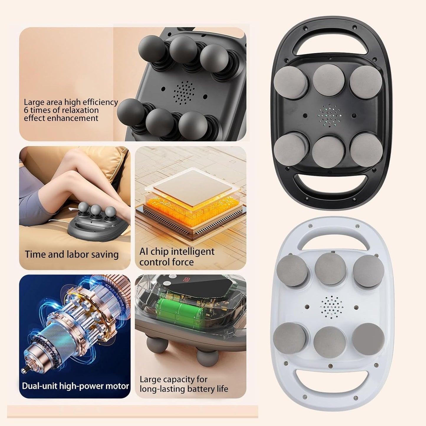 "Powerful 6 - Head Massager for Neck, Back & Shoulder Pain Relief – Relax Anytime, Anywhere" - RELUX.STORE