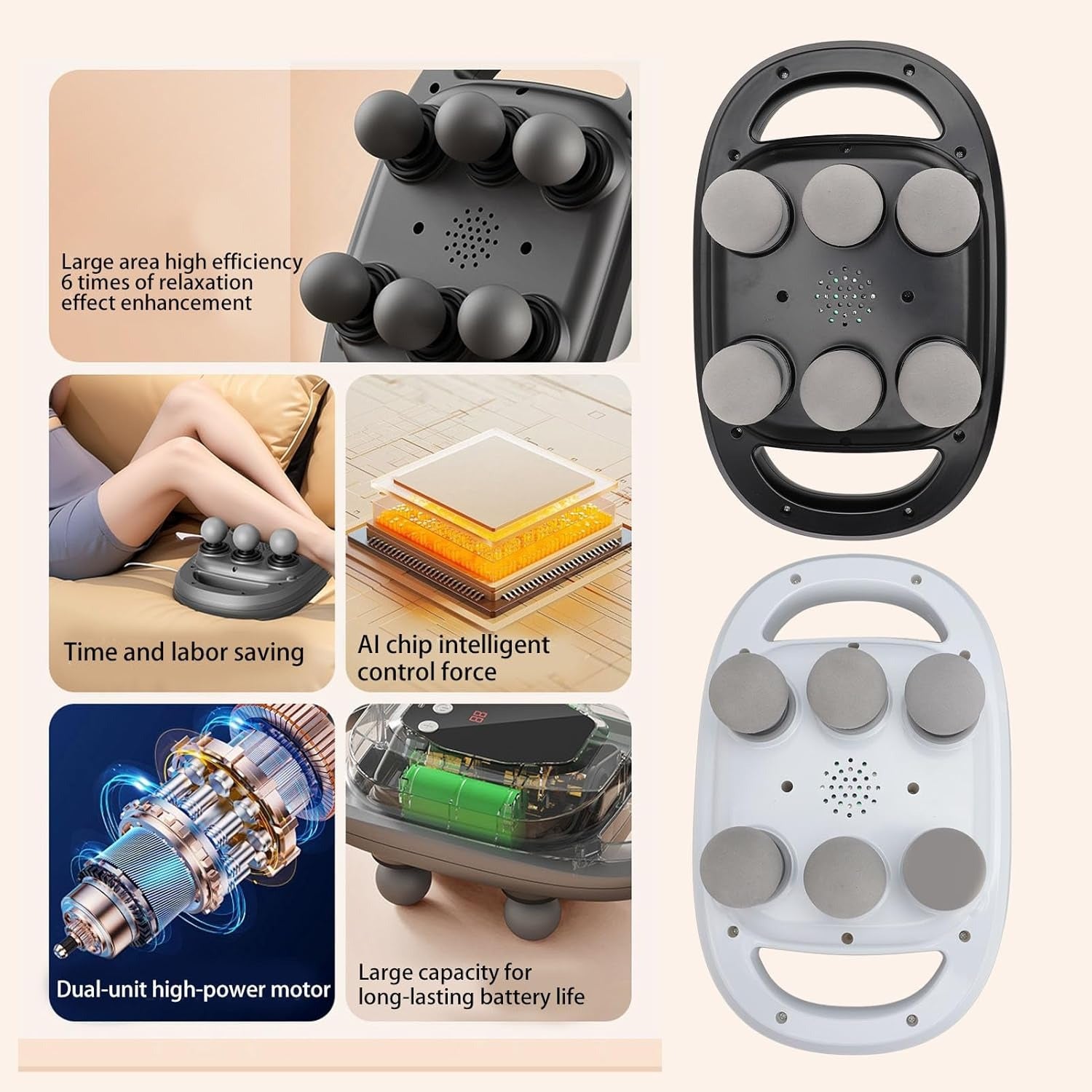 "Powerful 6 - Head Massager for Neck, Back & Shoulder Pain Relief – Relax Anytime, Anywhere" - RELUX.STORE