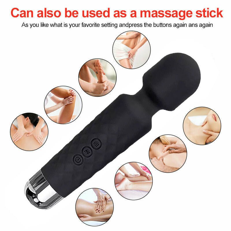 Powerful Magic Massage Wand – 20 - Speed Full Body Muscle Relaxation Massager | Deep Tissue Therapy Motor for Back, Neck, Shoulder & Leg Pain Relief - RELUX.STORE