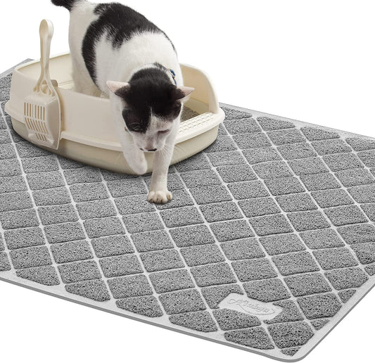 Premium Cat Litter Mat, Litter Box Mat with Non - Slip and Waterproof Backing, Litter Trapping Mat Soft on Kitty Paws and Easy to Clean, Cat Mat Traps Litter from Box - RELUX.STORE