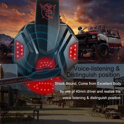 Professional LED Wired Gaming Headset – Stereo Bass Headphones with Microphone for PC, PS4, PS5 & Xbox - RELUX.STORE
