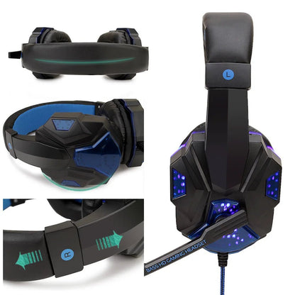 Professional LED Wired Gaming Headset – Stereo Bass Headphones with Microphone for PC, PS4, PS5 & Xbox - RELUX.STORE