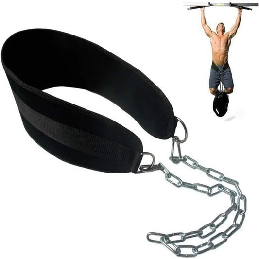 "Pull - Up & Weighted Dip Belt with Chain – Double D - Ring Waist Strap for Weightlifting, Back Support & Home Gym Training | Strength Training Belt by Relux.Store" - RELUX.STORE